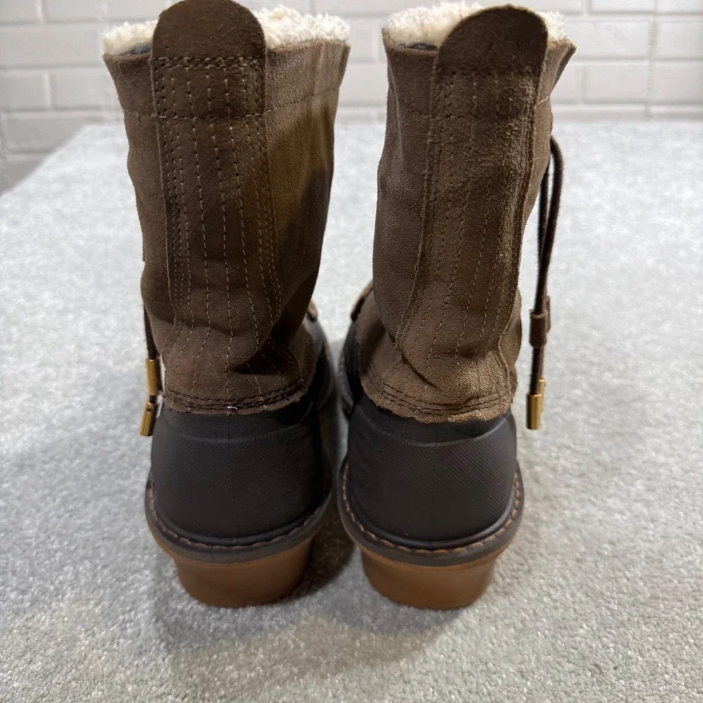 Woolrich Fully Wooly Slip Winter Boot Waterproof‎ Brown Leather EUC W10 Gorpcore
